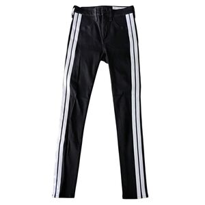 Rag & Bone Mito Tuxedo Skinny Jeans With White Vinyl Strips Sz 25
